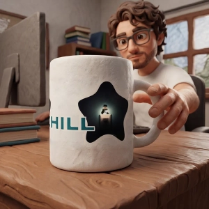 White Glossy Mug, with Chill idea
